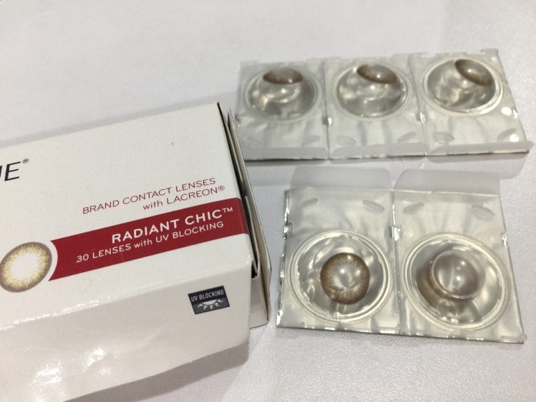 Various types of coloured contact lenses